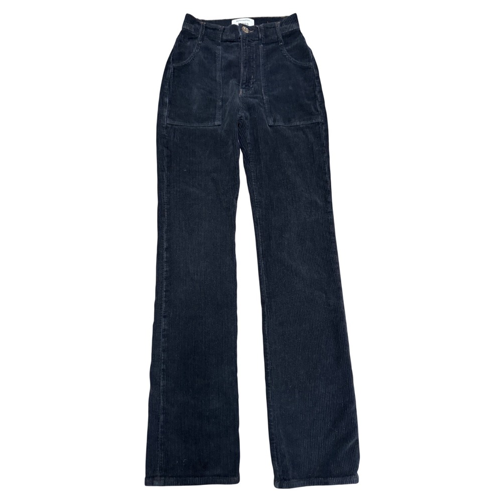 Reformation Jeans Daphne Black Corduroy High Rise Wide Leg Pants Size 23 - Picture 2 of 9